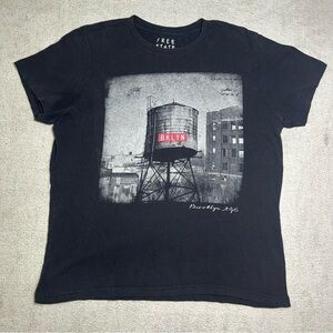 Free State BKLYN NYC Graphic Tee Men’s Large Black Single Stitch Short Sleeve